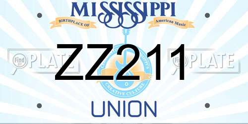 ZZ211 Mississippi License Plate