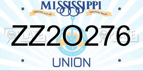 ZZ2O276 Mississippi License Plate