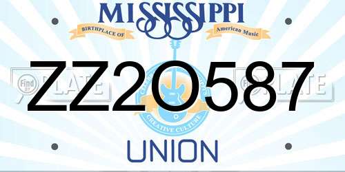 ZZ2O587 Mississippi License Plate