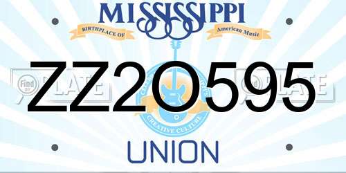 ZZ2O595 Mississippi License Plate