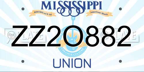 ZZ2O882 Mississippi License Plate