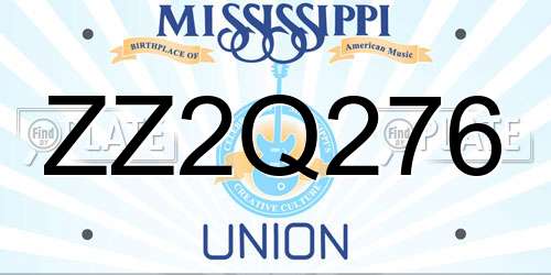 ZZ2Q276 Mississippi License Plate