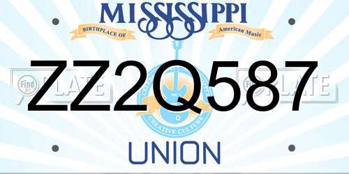 ZZ2Q587 Mississippi License Plate