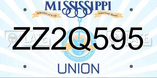 ZZ2Q595 Mississippi License Plate