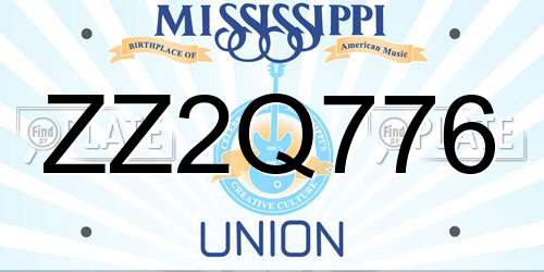 ZZ2Q776 Mississippi License Plate