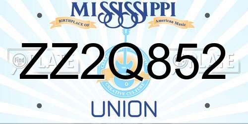 ZZ2Q852 Mississippi License Plate
