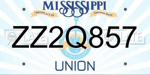 ZZ2Q857 Mississippi License Plate