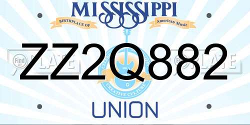 ZZ2Q882 Mississippi License Plate