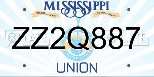 ZZ2Q887 Mississippi License Plate