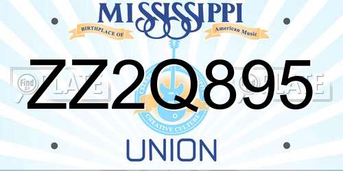 ZZ2Q895 Mississippi License Plate