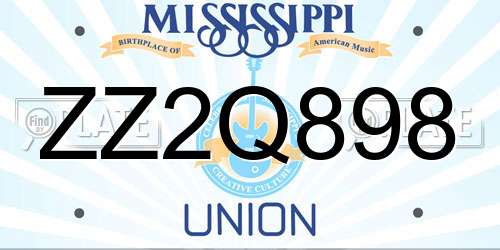 ZZ2Q898 Mississippi License Plate