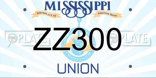 ZZ300 Mississippi License Plate
