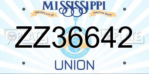ZZ36642 Mississippi License Plate