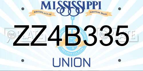 ZZ4B335 Mississippi License Plate