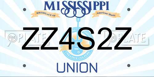 ZZ4S2Z Mississippi License Plate