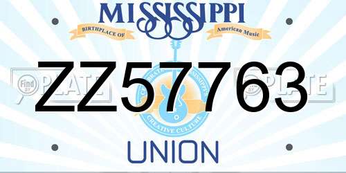 ZZ57763 Mississippi License Plate