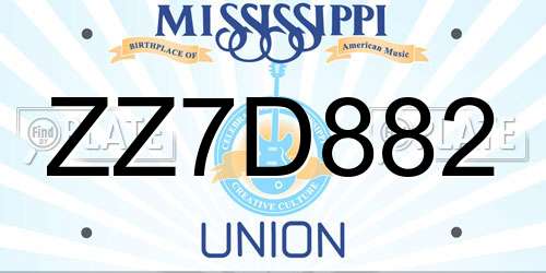 ZZ7D882 Mississippi License Plate