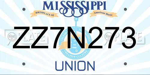 ZZ7N273 Mississippi License Plate