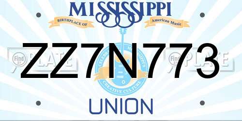 ZZ7N773 Mississippi License Plate