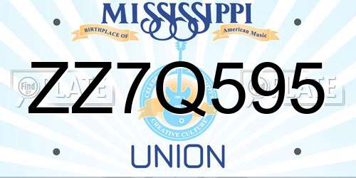 ZZ7Q595 Mississippi License Plate