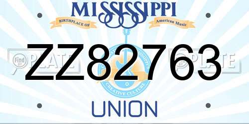 ZZ82763 Mississippi License Plate