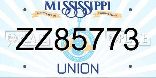 ZZ85773 Mississippi License Plate