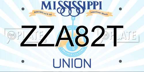 ZZA82T Mississippi License Plate