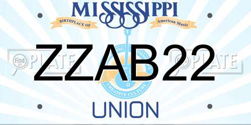 ZZAB22 Mississippi License Plate