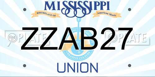 ZZAB27 Mississippi License Plate