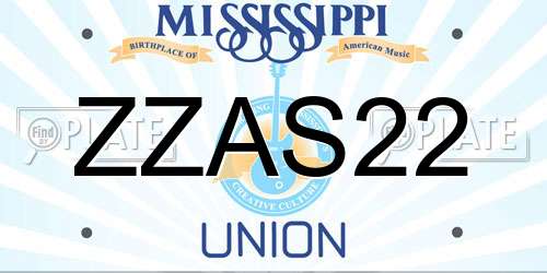ZZAS22 Mississippi License Plate