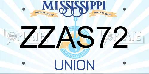 ZZAS72 Mississippi License Plate