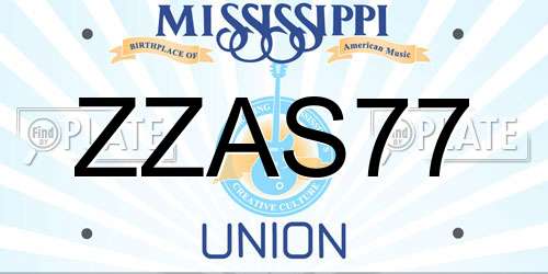 ZZAS77 Mississippi License Plate