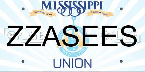 ZZASEES Mississippi License Plate