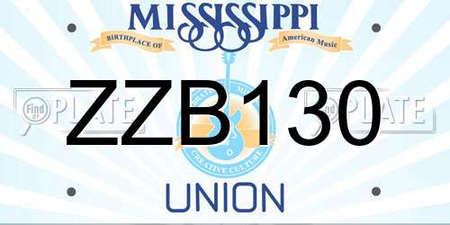 ZZB130 Mississippi License Plate