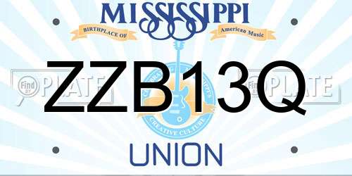 ZZB13Q Mississippi License Plate