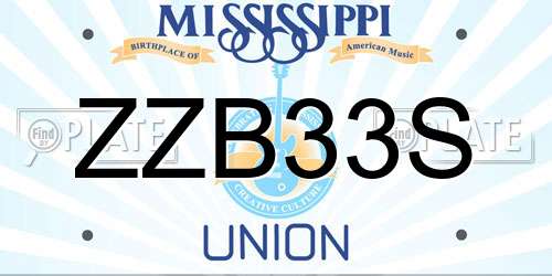 ZZB33S Mississippi License Plate
