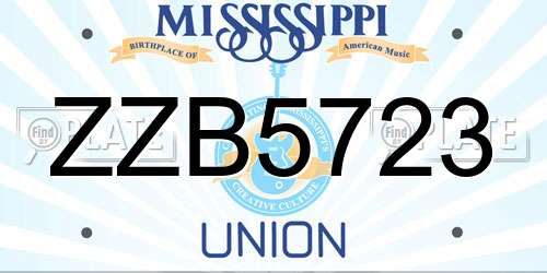 ZZB5723 Mississippi License Plate