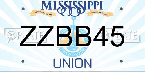 ZZBB45 Mississippi License Plate