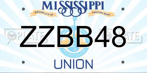 ZZBB48 Mississippi License Plate