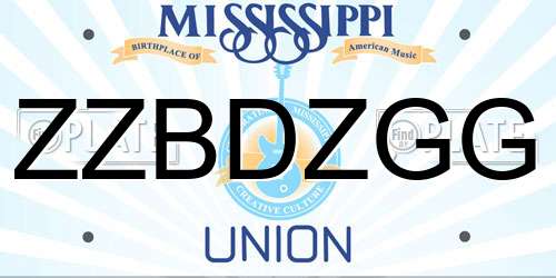 ZZBDZGG Mississippi License Plate