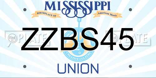 ZZBS45 Mississippi License Plate