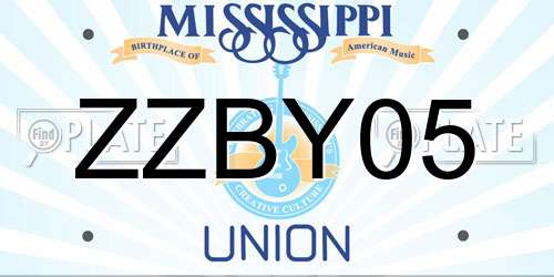 ZZBY05 Mississippi License Plate