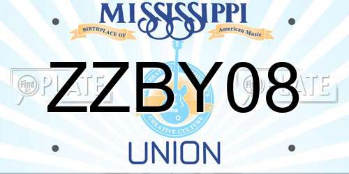 ZZBY08 Mississippi License Plate