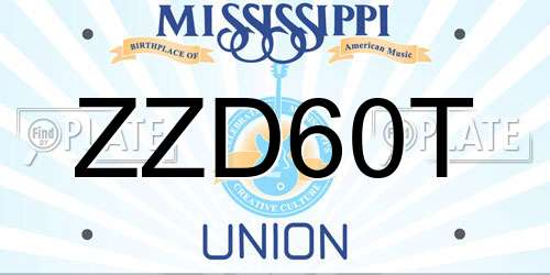 ZZD60T Mississippi License Plate