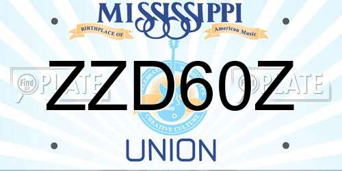ZZD60Z Mississippi License Plate