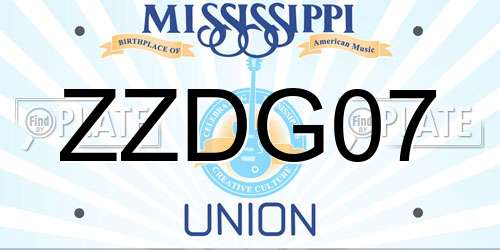 ZZDG07 Mississippi License Plate