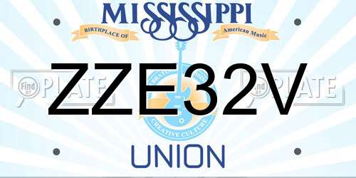ZZE32V Mississippi License Plate
