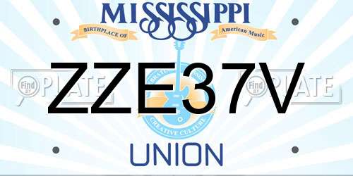 ZZE37V Mississippi License Plate