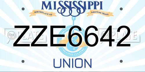ZZE6642 Mississippi License Plate