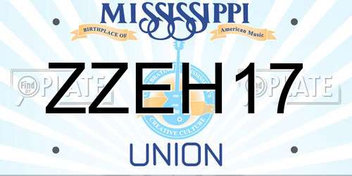 ZZEH17 Mississippi License Plate